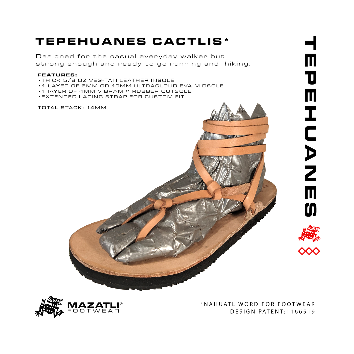 Mazatli "Tepehuanes" Running Huaraches Cactlis
