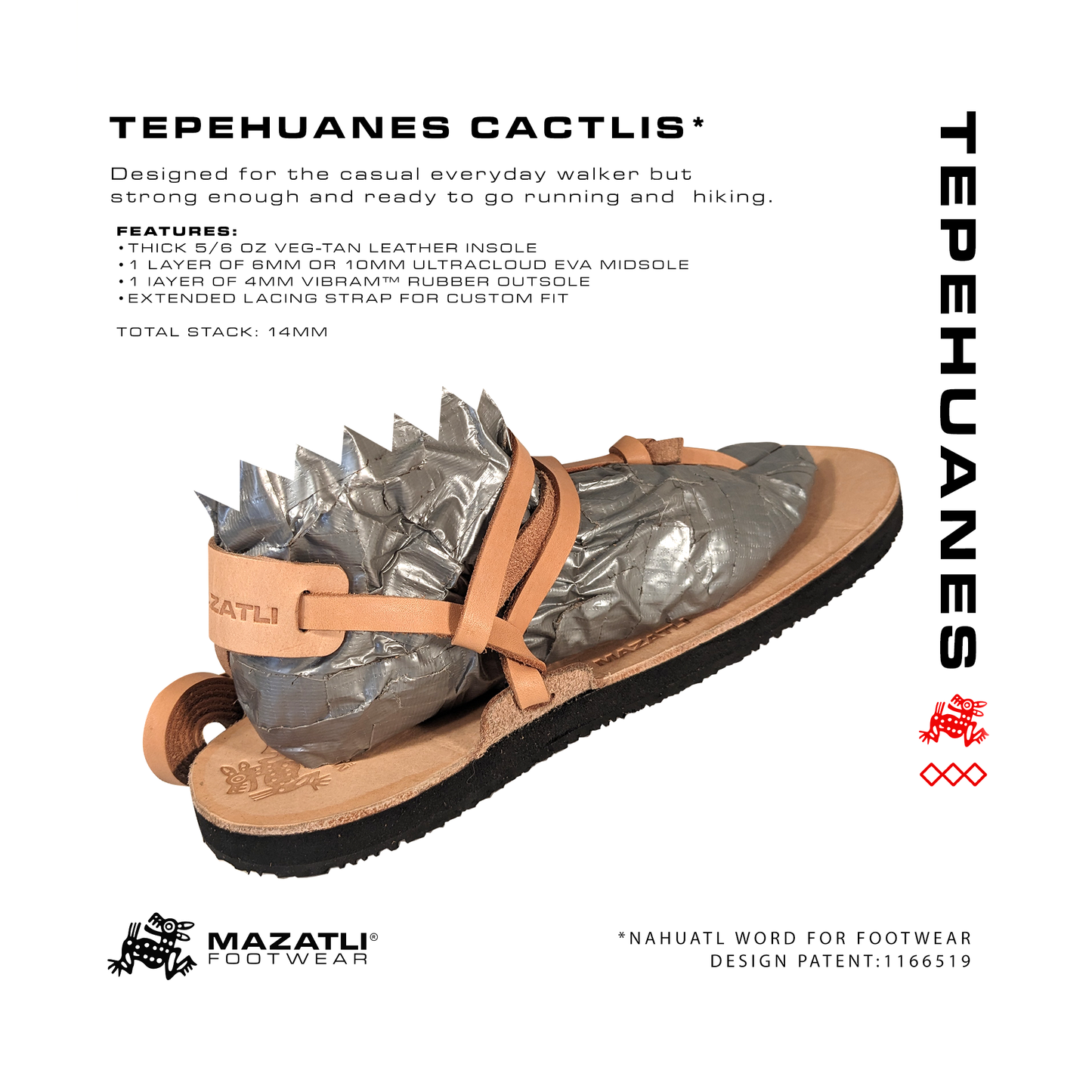 Mazatli "Tepehuanes" Running Huaraches Cactlis