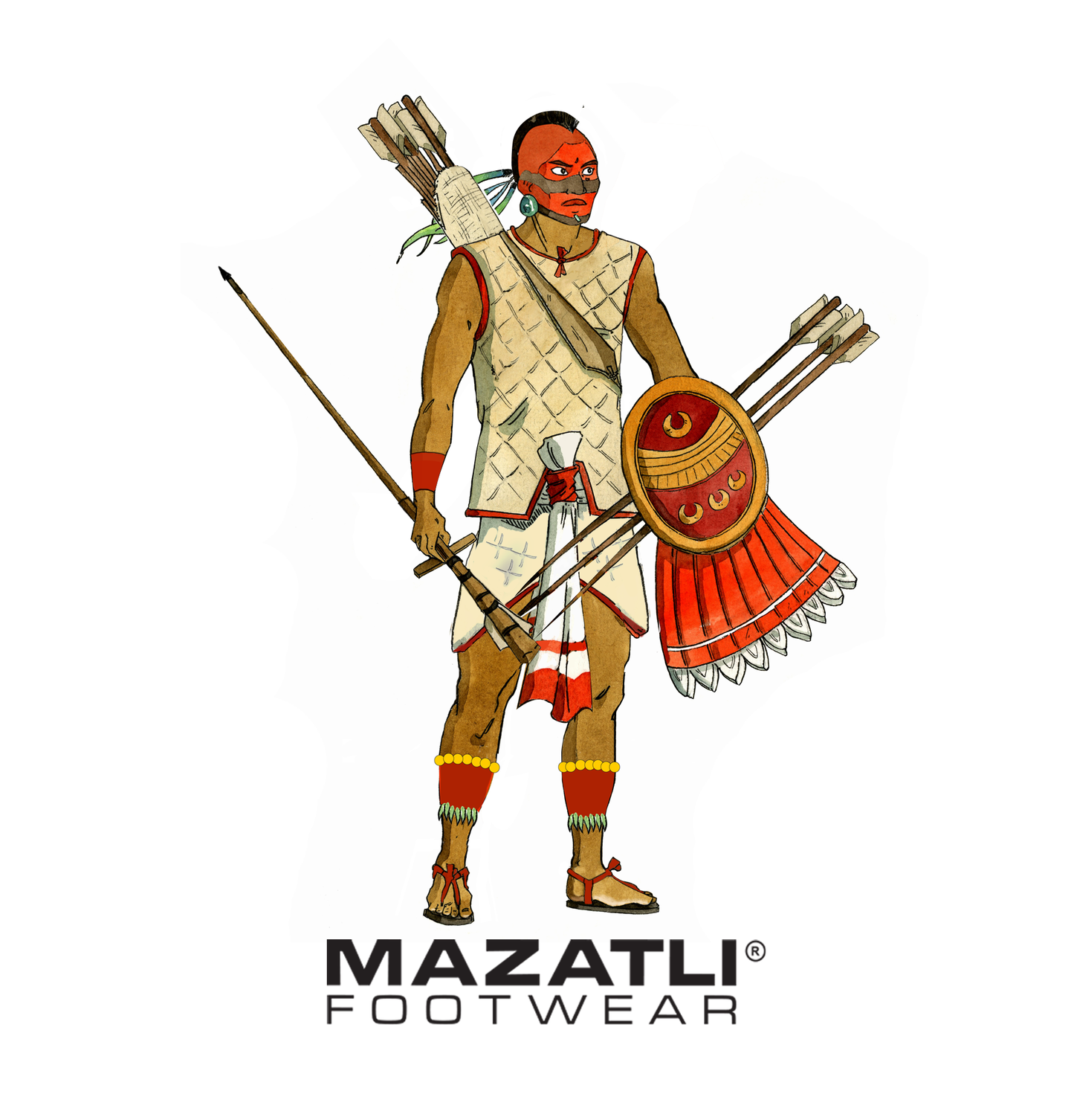 Mexica Tlamani Atlatl Warrior Sticker